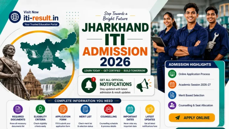 Jharkhand ITI Admission 2026: Online Form, Eligibility, Course List & Counselling Guide