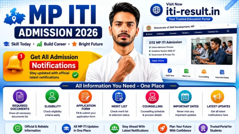 MP ITI Admission 2026: Online Form, Eligibility, Merit List & Counselling Details