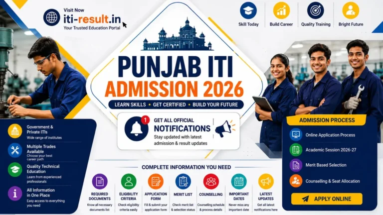 Punjab ITI Admission 2026: Form, Eligibility, Trades & Counselling Guide